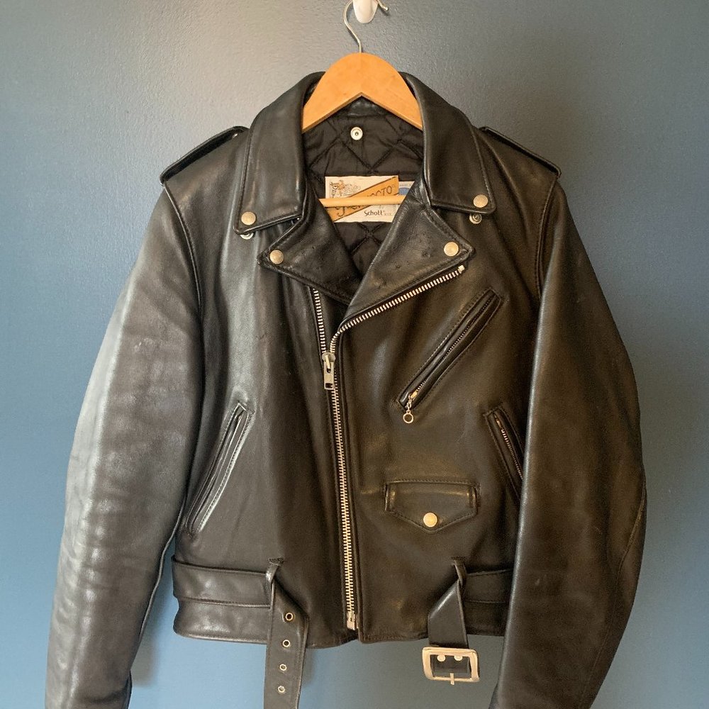 Schott Perfecto Double Rider Leather Jacket Sz 38